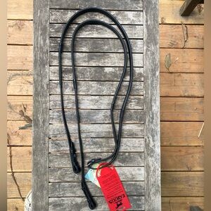 Equus Rubber Grip Horse Reins Black Leather Riding New